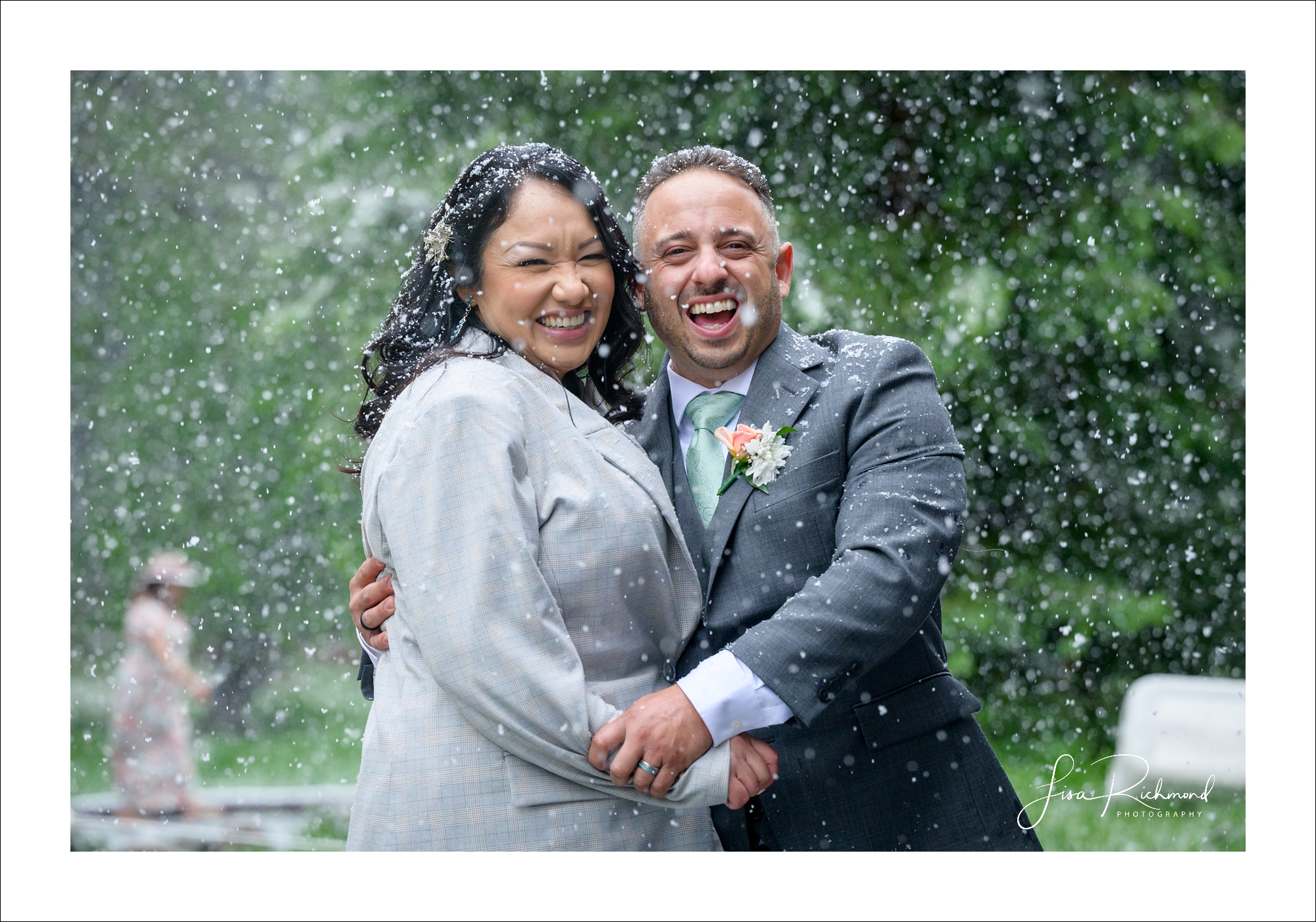 Evelyn and Derrick- it always snows on the dogwoods&#8230;