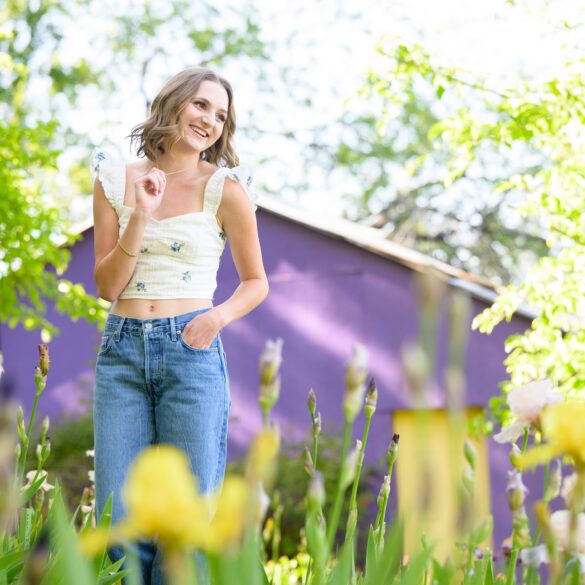 High School senior sessions at High Sierra Iris Gardens, Class of 2024